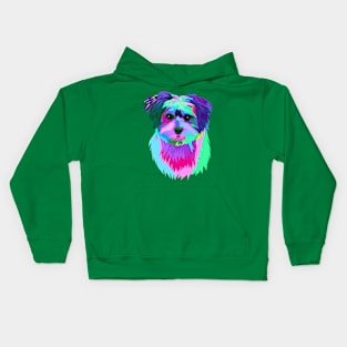 Colorful cute dog rainbow Kids Hoodie